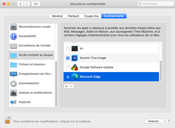 Accès complet au disque Chromium